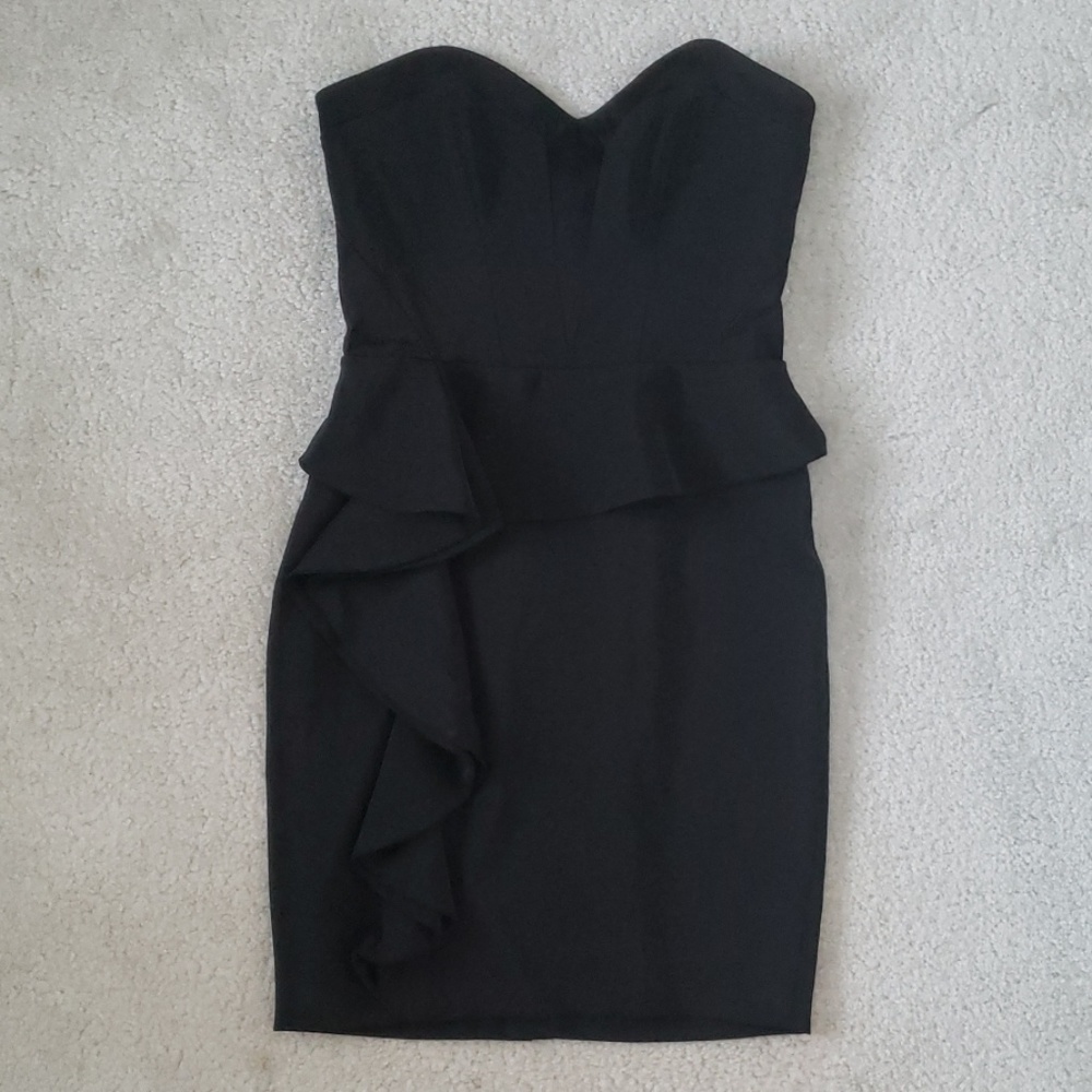BEBE Peplum Tube Dress